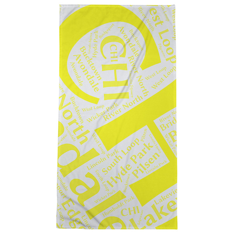 Bath Towel, Yellow, Poly/Cotton, Chicago