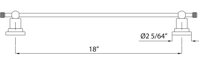 Campo™ 24" Towel Bar, Polished Nickel, 2.08" H x 20.08" L x 2.36" D
