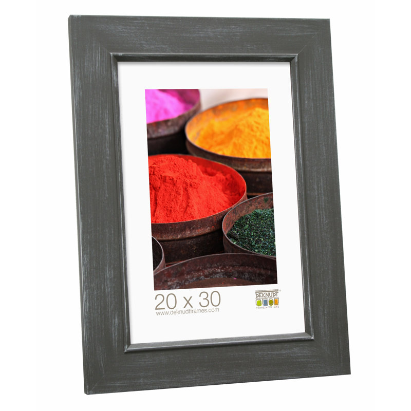Wood Bevelled Picture Frame, Grey, 19.69" x 27.56"