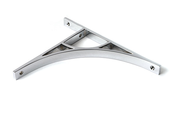 Tyne Shelf Bracket, 26cm H x 7.9cm W x 2cm D, Polished Chrome