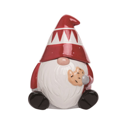 Gnome de Noël avec pot à biscuits 10,25 po Dolomite