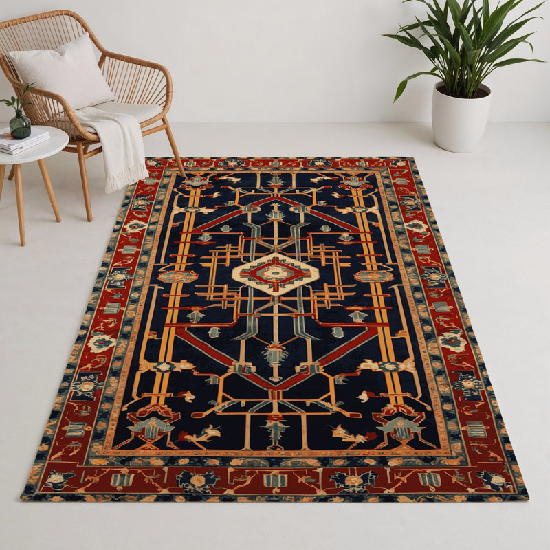 Tapis d'intérieur et d'extérieur gris Persian, Rectangle 5 pi x 7 pi
