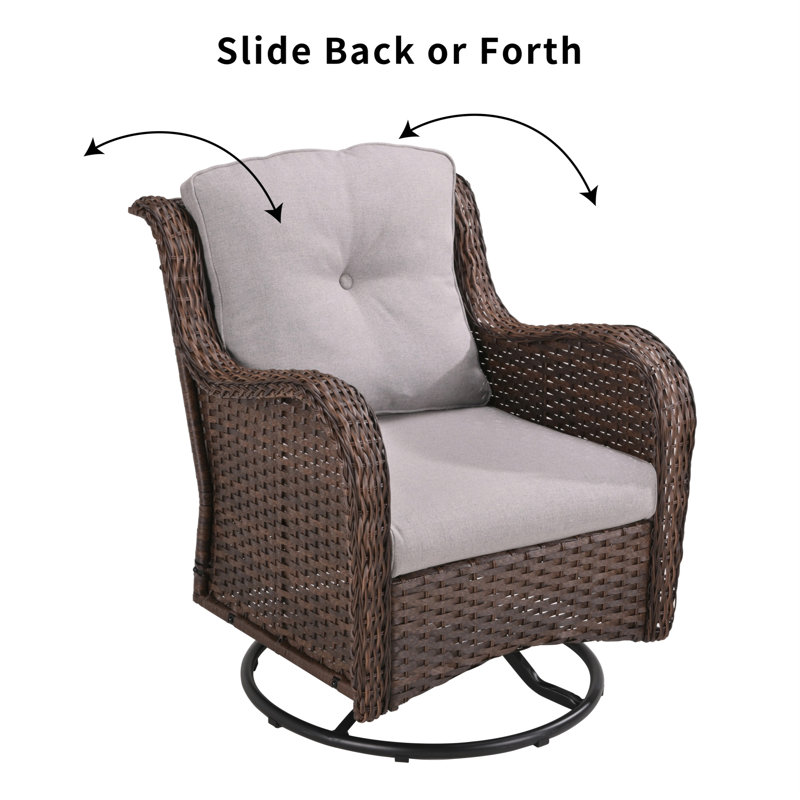 Ensemble de 3 chaises berçantes pivotantes