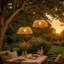 Outdoor Solar Hanging Iron Frame Rattan Lantern (Bulb Include)