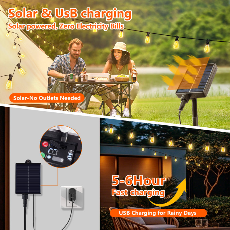 Guirlande de 60 lumières pour l'extérieur, H 4 po x l 708 po x P 2 po