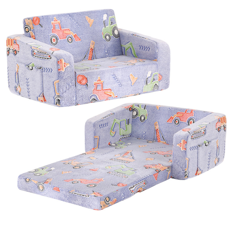 Canapé pour enfants, très grand canapé convertible 2 en 1 pour enfants, Véhicules