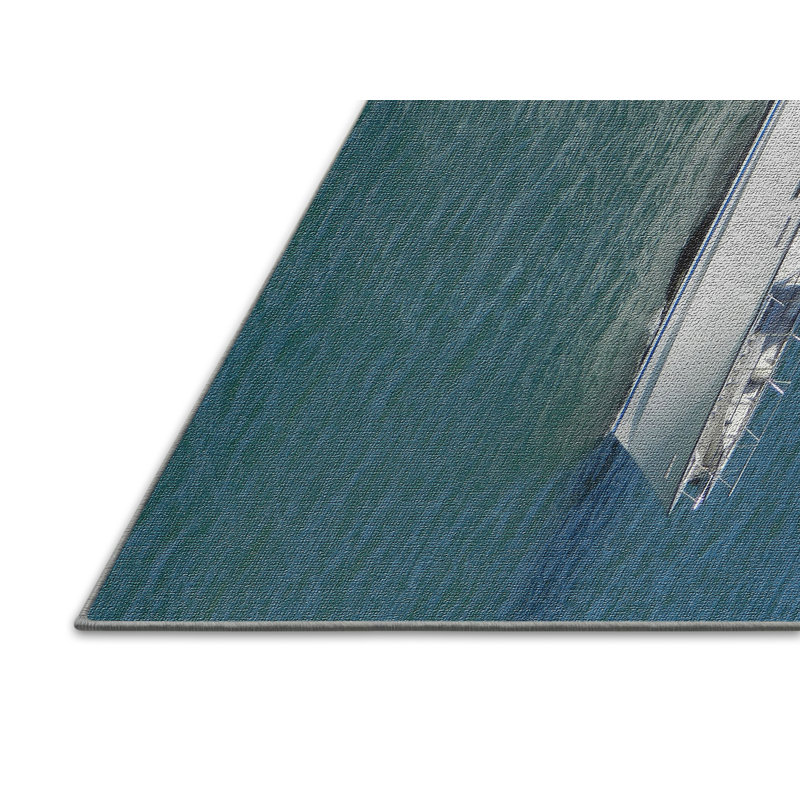 Tapis bleu Boat, Rectangle 2 pi x 3 pi