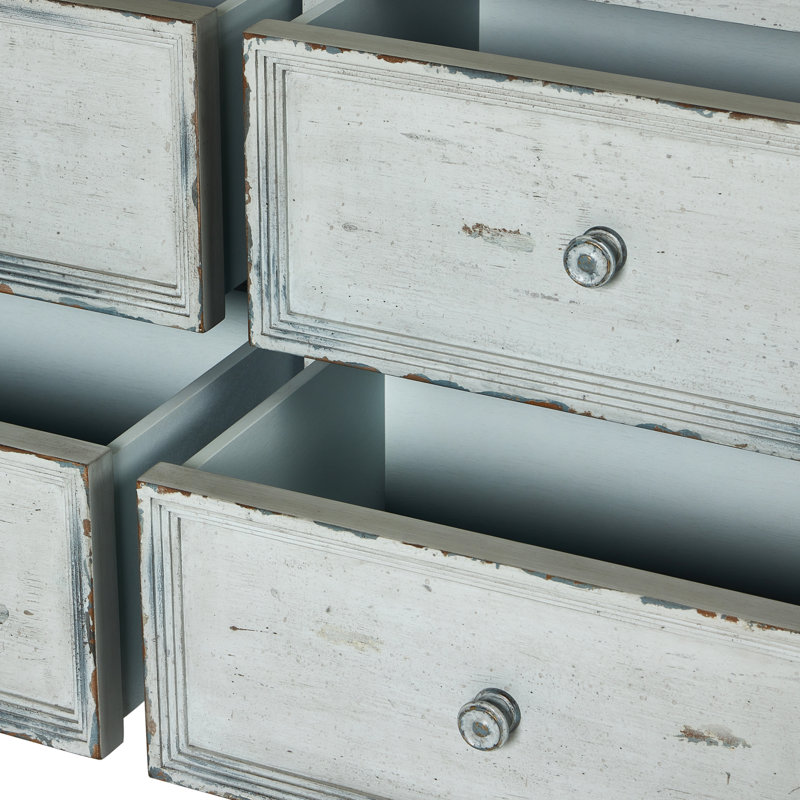 Loami China Cabinet, Distressed Gray Blue Veneer