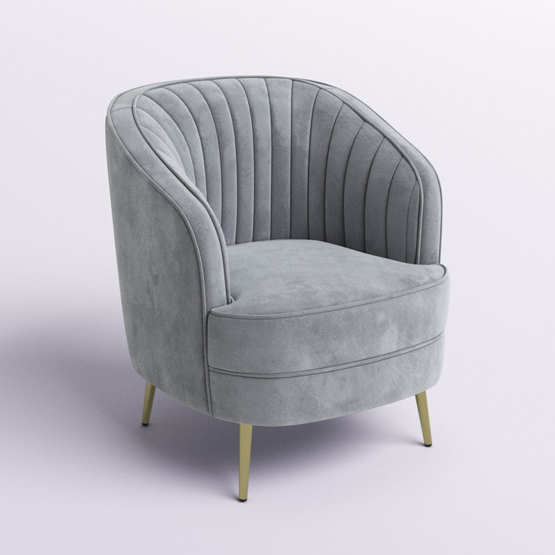 Fauteuil demi-tonneau Westerham, Velours gris