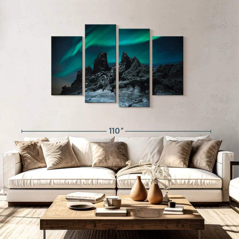 Alvord Starry Iceland Northern Lights, 48" H x 75" W