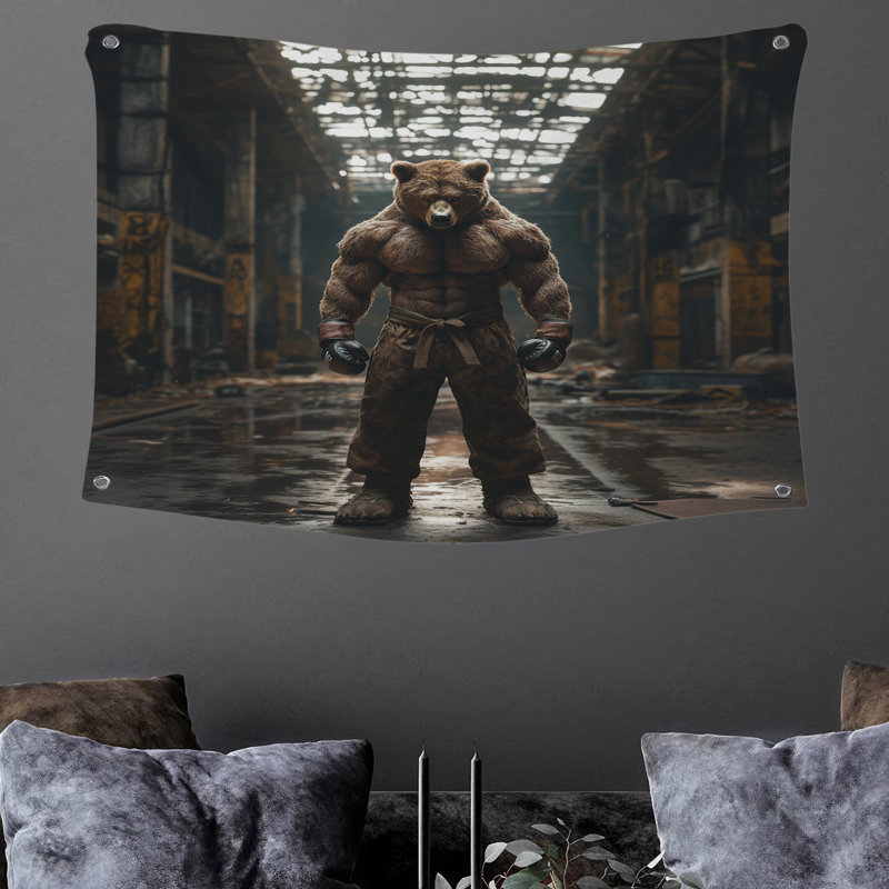 Tapisserie murale ours ours, H 88 po x l 104 po