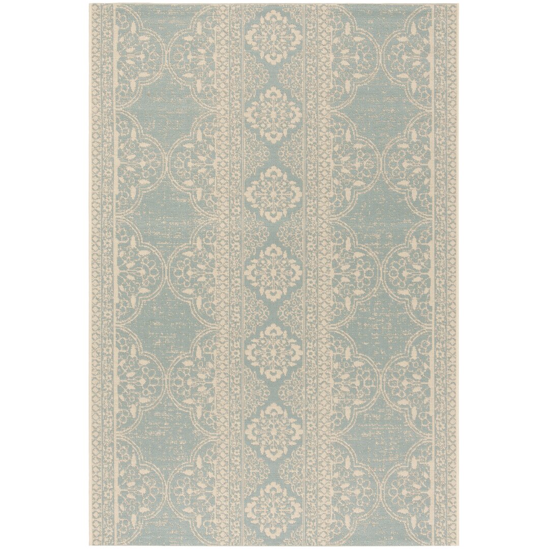 Teppich Goodrich in Creme/Aquamarin