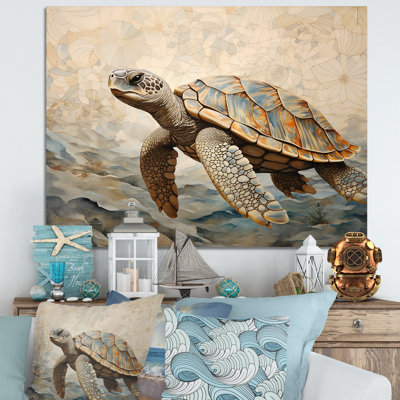 Minimalisme, tortue aventure I sur toile