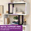 Chaneyra 5-Tier Corner Shelf Unit，80 x 143 cm  S-Shaped Small Bookcase-1397701282
