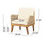 Outdoor 4-Piece Wood Conversation Sofa Set With Cushions