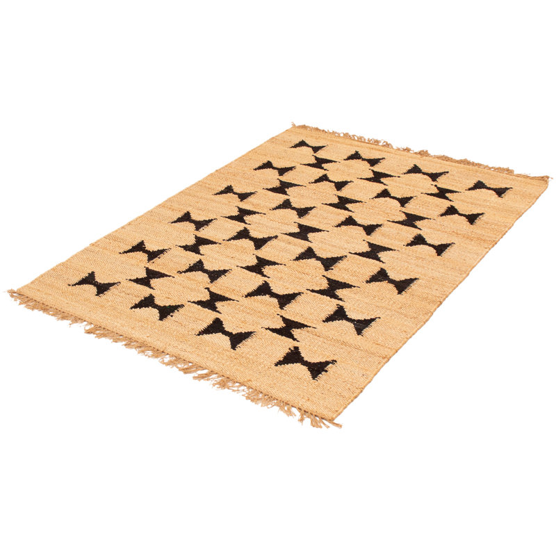 Tapis brun clair tissé à plat à la main Burson