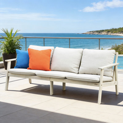 3 - Person Patio Sofa With Thick Cushions and Back