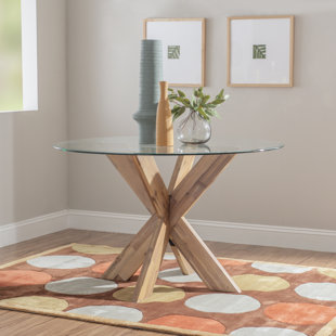 Glass Table Wood Base