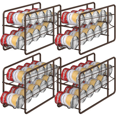 Organisateur de canettes pour garde-manger, distributeur de canettes de soda empilables, rangement pour conserves de nourriture, porte-canettes de réfrigérateur pour armoire de cuisine, paquet de 4