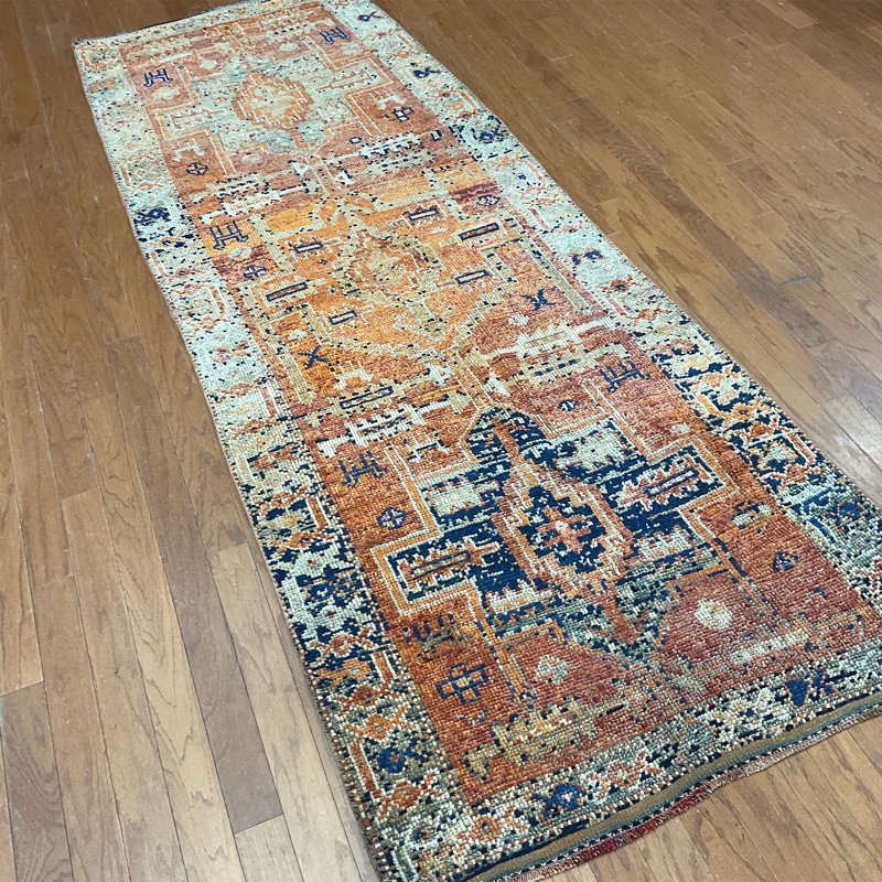 Tapis de couloir Oushak fait à la main Bungalow Rose