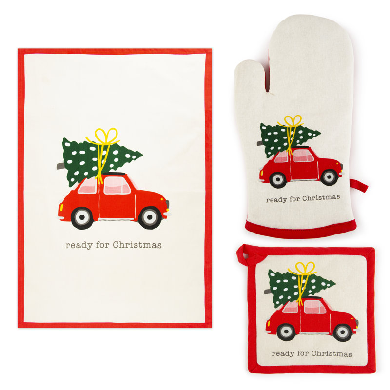 Excelsa Cotton Potholder & Oven Mitt Set