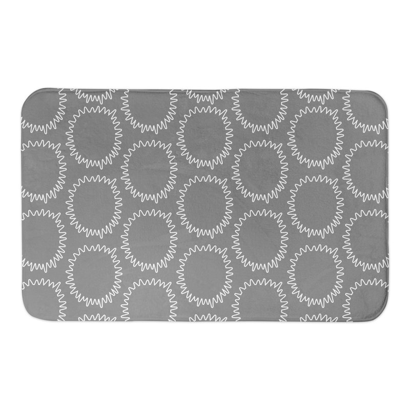 Tapis pour salle de bain à pois Admiranda, Gris
