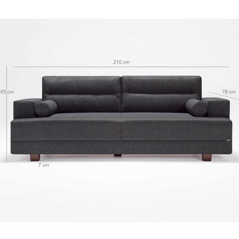Canapé rembourré 82,7 po Hamera, 100 % polyester gris