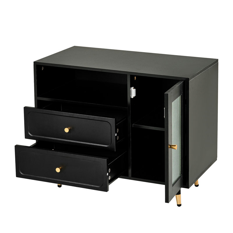 Compact Dressing Table With 3 - Color Adjustable Lights, Drawer Storage, And Built In Power Outlet, Ideal For Small Spaces Fluted Glass Door Modern Length, Equipped Pu Cushioned Stool Exquisite Craft