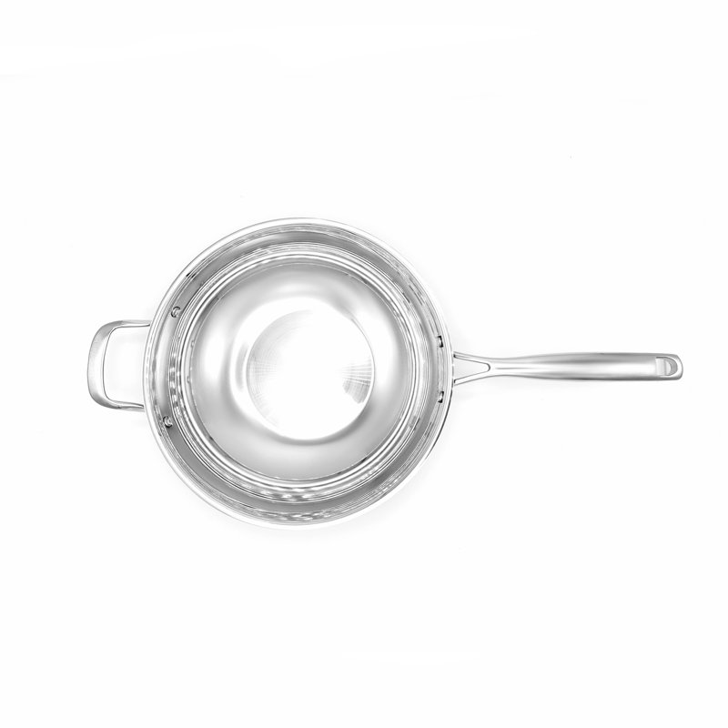KUCHT Culinary Professional 3-Ply Stainless Steel Wok with lid
