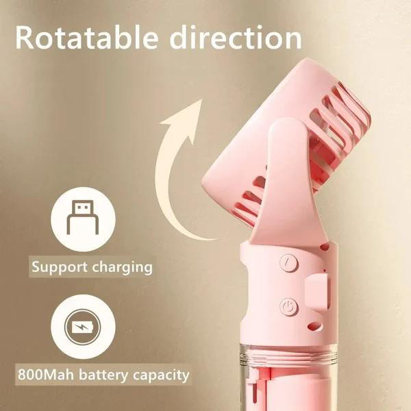 Ventilateur portatif portatif à 4 vitesses avec brume d'eau, refroidissement d'été, artefact USB, fournitures d'été, mini ventilateur extérieur