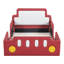 Lit plateforme simple en forme de voiture de course avec roues, rouge-558412657
