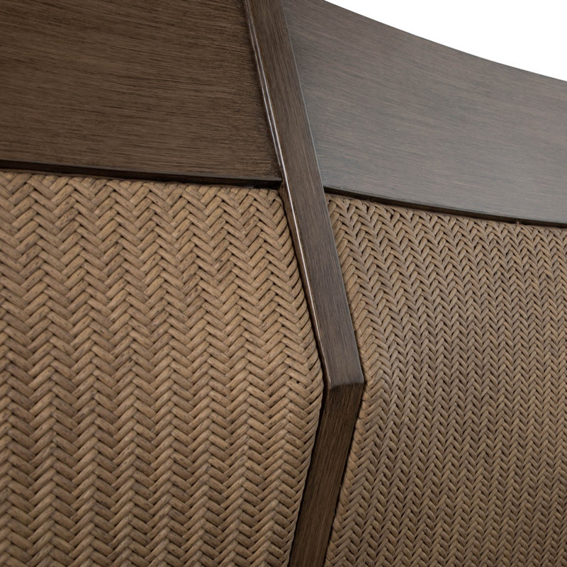 Savannah Aluminum Sofa - Oak/Raffia