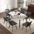 55.12" Modern Artificial Stone White Pandora Straight Edge Dark Grey Metal Leg Dining Table-Can Accommodate 6 People(Dining Table Only)-1846199834-1846199832