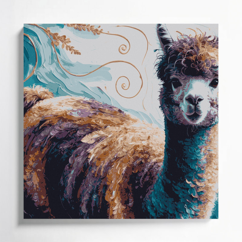 Faune, alpaga gris, art mural sur toile, H 12 po x l 12 po