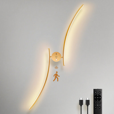 Applique murale 32 po, applique murale moderne à DEL à intensité variable, applique murale avec télécommande