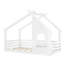 Lit simple pour enfants avec toit en forme de maison, fenêtre et tablette, bois massif, sans sommier - blanc-354652075-354652074