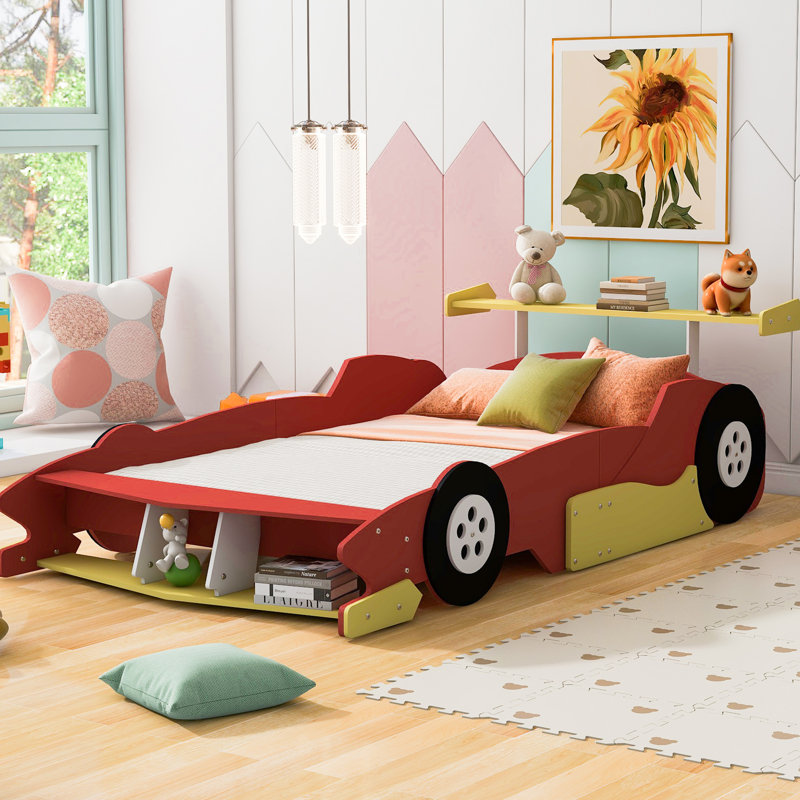 Lit plateforme avec roulettes Race, Red