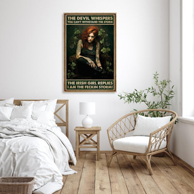 The Irish Girl I Am The Feckin Storm - 1 Piece Rectangle Graphic Art Print On Wrapped Canvas