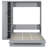 Gray Bed With Practical Shelves, Wardrobe, And Led Illumination Lights - For Spaces-1541063808-1541063809