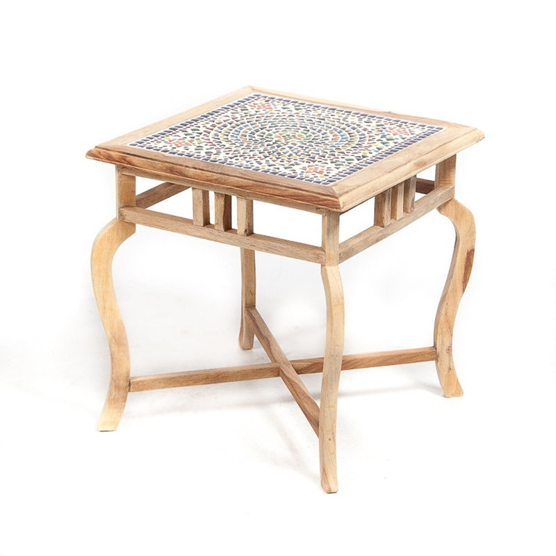 Abbigail Solid Wood Accent Stool, Multicolour