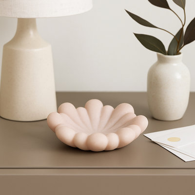 Bol décoratif décoratif en forme de fleur pour la maison - Bol décoratif moderne pour chambre, table d'appoint ou tablette - 7 po, rose
