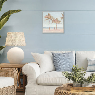 «Faded Palms on Beach», estampe numérique, design par Amber Sterling