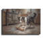  «Border Collie In The Kitchen» par Rich Monet, art mural en métal, 36 po x 24 po