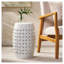 Table d'appoint 12 po, table de bout cylindrique pour le salon, la salle familiale ou le vestibule, style industriel, tables d'appoint pour l'intérieur et l'extérieur, couleur blanche-1450190216