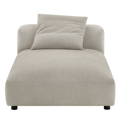 Chaise longue modulaire rembourrée en tissu Solace