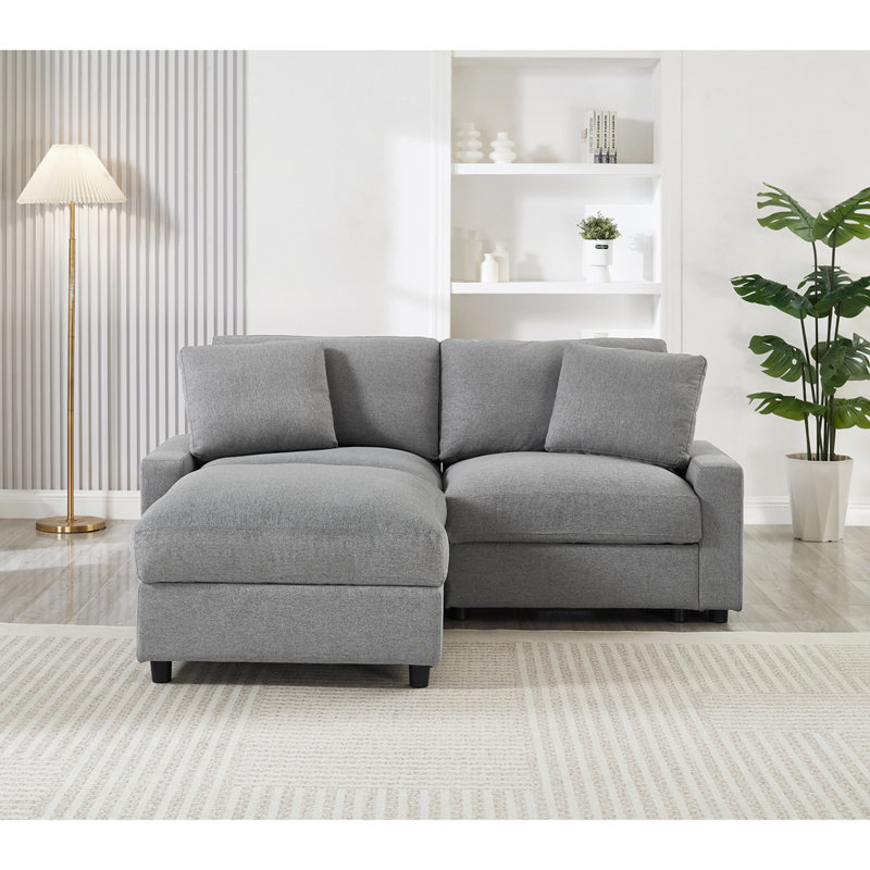 Modular Sectional Sofa,3 Storages L-Shaped polyester Fabric Sectional Couches for Living Room,2-Seater Cloud Couches with Ottoman,Flexible Combination Modern Deep Seat Sofa