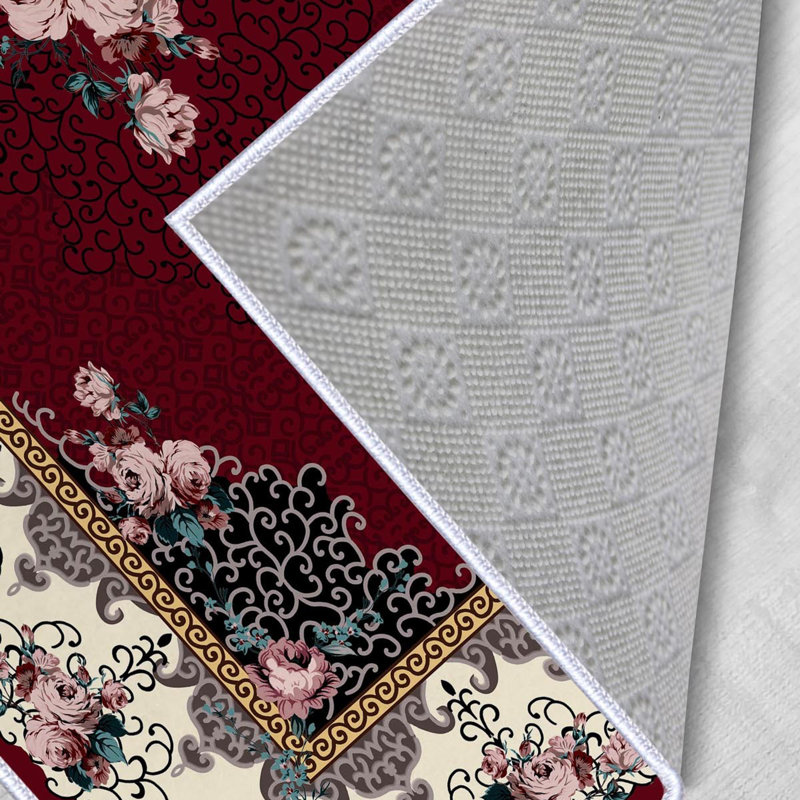 Premium Woven Area Rug, 100% Polyester, 4.6 x 7.2 ft | Antibacterial, Non-Slip PVC Dot Underside | 3D Digital Printing, Machine Washable, Pile Height: 0.3 in | Ideal for Living Room, Bedroom, and Dining Spaces