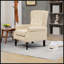 Fauteuil de 29,3 po de large avec repose-pieds en bois robuste Dynasha-729121593