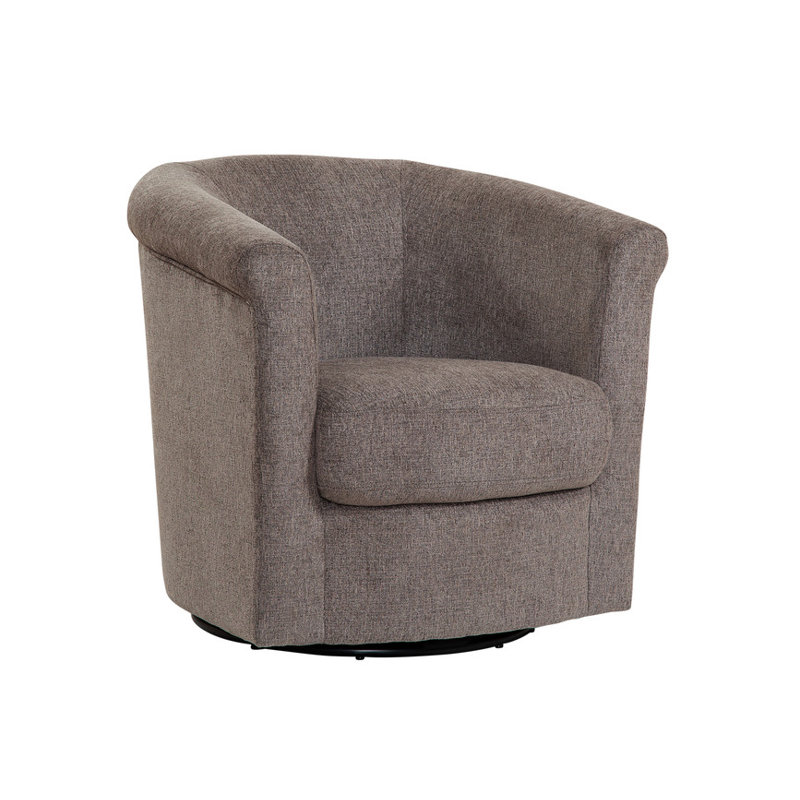 Pinehill Marvel 360 Swivel Barrel Chair, Yowza Chenille Mousse Brown