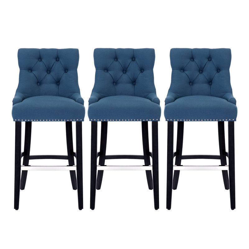 Wren Upholstered Counter Stool, Blue